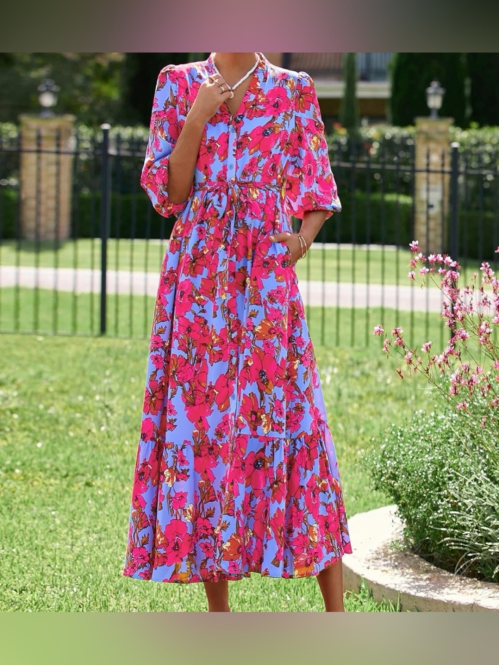 MASCOMODA Amazon Womens Floral Maxi Dress.